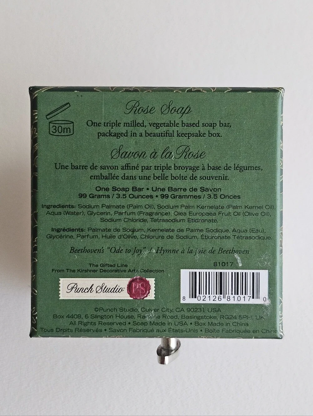 Punch Studio Rose Soap Keepsake Box Gift Set Jeweled Decorative Box NEW